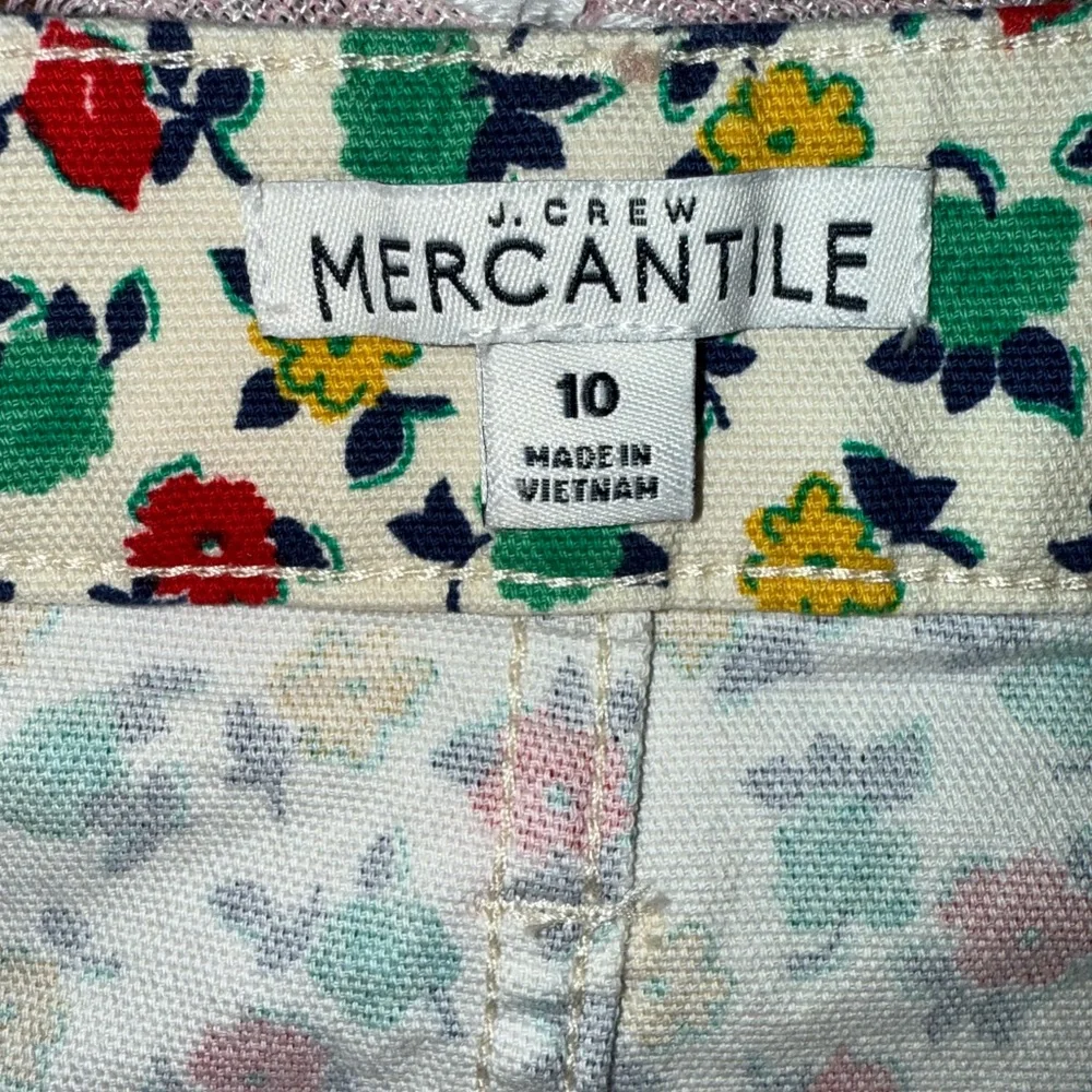 🌼 J.Crew Mercantile Floral Button Front Mini Skirt Size 10 Cotton Stretch